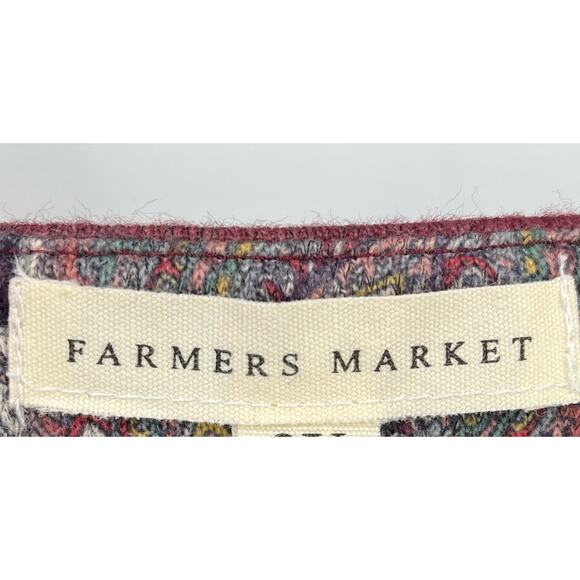 Farmers Market Wine Red Floral Print Shirt Womens Plus SIze 3X Long Sleeve - Picture 4 of 7